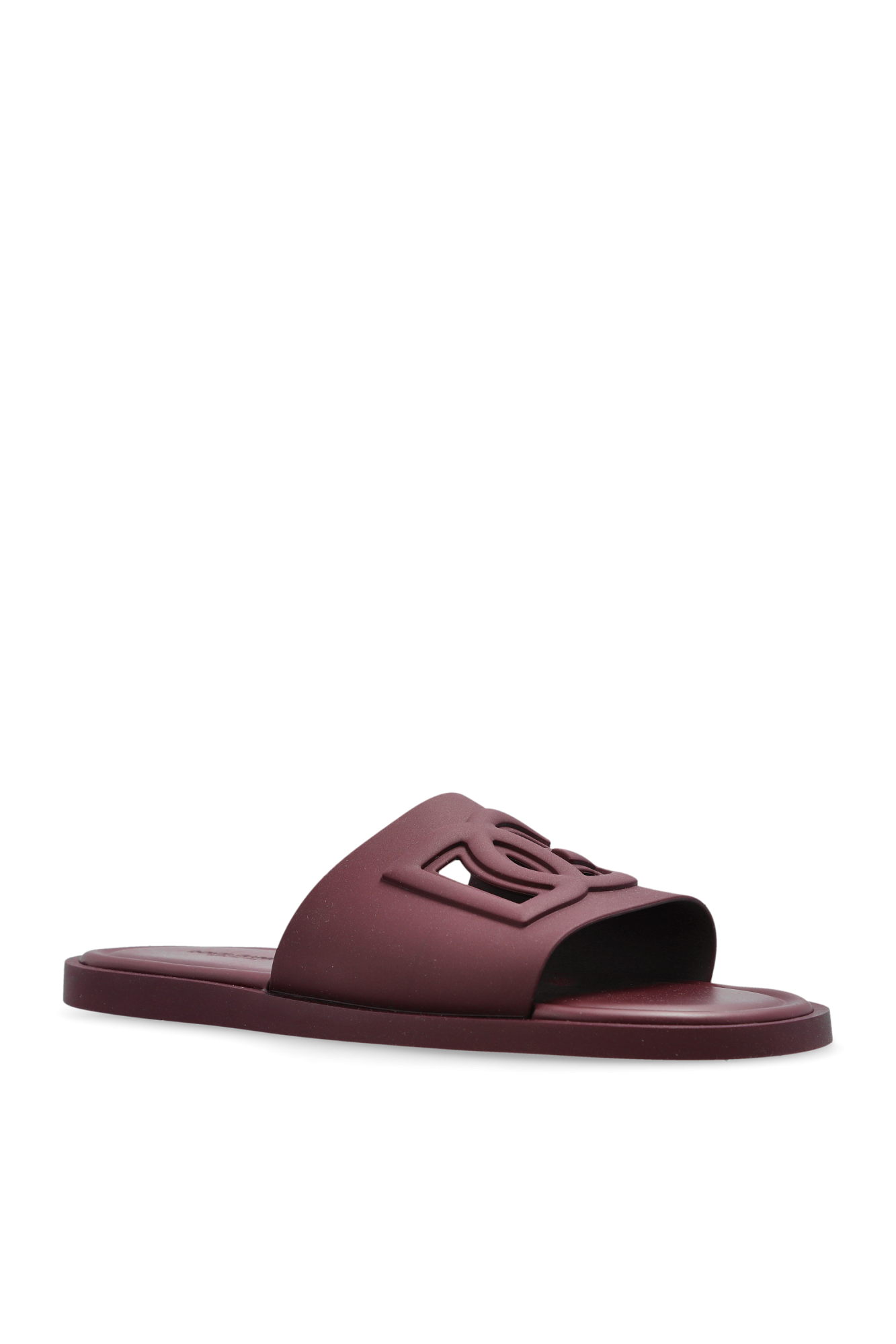 Burgundy Rubber flip-flops with logo Dolce & Gabbana - Vitkac AS